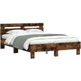  Okvir za krevet s uzglavljem boja hrasta 120x200 cm drveni | shoptok.hr