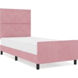  Krevet u okviru ružičaste boje 90x190 cm od baršuna | shoptok.hr