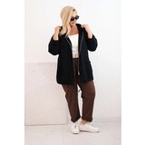 Kesi Włoski Women's Plus Size oversized cotton sweatshirt long sleeve black | Shoptok.si