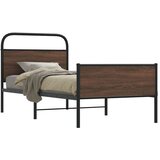 vidaXL Posteljni okvir brez vzmetnice 90x200 cm rjav hrast inž. les Cene