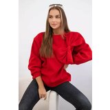 Kesi Cotton insulated sweatshirt with a large bow in red color cene