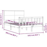  Kreveta s uzglavljem 120 x 200 cm od masivnog drva | shoptok.hr