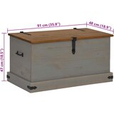  Škrinja za pohranu HALDEN siva 91x48x47 cm puno drvo bor | shoptok.hr