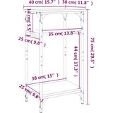  Bočni stolić crni 40 x 30 x 75 cm od konstruiranog drva | shoptok.hr