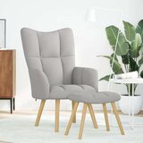  Stolica za opuštanje s tabureom za noge Cloud Grey tkanina | shoptok.hr