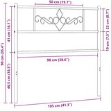  Metalno zamjensko uzglavlje bijelo 100 cm | shoptok.hr