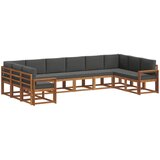  Set vanjskih sofa 10 kom. Prirodna i antracit Smeđa 363 x 191,5 x 73 cm | shoptok.hr