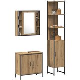 vidaXL Kupaonske jedinice s umivaonikom Smeđa 33 x 33 x 185.5 cm | shoptok.hr