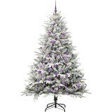 vidaXL Umjetna predsvetljena božićna jelka s kompletom kroglica Zelena | Shoptok.si