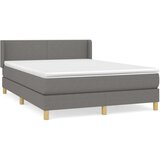  Box spring postelja z vzmetnico temno siva 140x200 cm blago, (20898430) | Shoptok.si