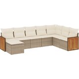 Maison Chic Seti vrtnega pohištva - Vrtna garnitura - Vrtni pohištvo set 8-delna z blazinami bež poli ratan, (21799320) | Shoptok.si