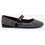 Boto Eco Suede Ballerina Flats Adorned with Jet Black Tinara | ePonuda.com