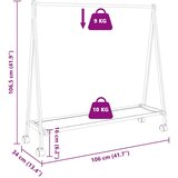 vidaXL Stalak za odjeću s policama i kotačima 106x34x106,5 cm bambusa | shoptok.hr