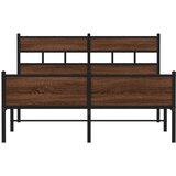  Okvir kreveta bez madraca smeđi hrast 137x190 cm izrađeno drvo | shoptok.hr