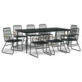 vidaXL 9-dijelni vrtni blagovaonski set od PVC ratana crni | shoptok.hr