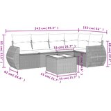  6-dijelni set vrtnih sofa od poliratana s jastucima svjetlosivi | shoptok.hr