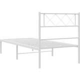  Metalni okvir za krevet s uzglavljem bijeli 100x200 cm | shoptok.hr