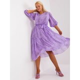 Fashion Hunters Light purple dress plus size with print Cene