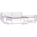  Posteljni okvir bel iz trdnega lesa 180x200 cm 6FT, (20647643) | Shoptok.si