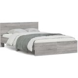 Maison Chic Posteljni okvir - Dvoposteljna postelja - Zakonska postelja z vzglavjem in LED siva sonoma 120x200 cm-J16148, (21774788) | Shoptok.si