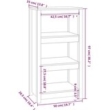 Ormarić za knjige Siva 50 x 35 x 97 cm od masivne borovine | shoptok.hr