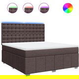 vidaXL Box spring postelja z vzmetnico temno rjava 180x200 cm blago, (21310729) Cene