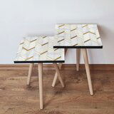 Hanah home 2Shp273 - white whitegold nesting table (2 pieces) | ePonuda.com
