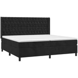  s oprugama i madracem crni 200x200 cm baršunasti | shoptok.hr