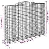  Gabionska košara s lukom 300x50x220/240 cm pocinčano željezo | shoptok.hr