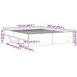  Okvir kreveta bez madraca boja hrasta 150 x 200 cm drveni | shoptok.hr