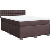 vidaXL Box spring postelja z vzmetnico temno rjav 140x190 cm blago, (21310912) | Shoptok.si