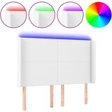 Maison Chic led posteljno vzglavje - vzglavna omarica - nočna omarica belo 147x16x118/128 cm umetno usnje, (21710262) | Shoptok.si