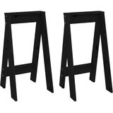  Stolci 2 kom crni 40 x 40 x 75 cm od masivne borovine | shoptok.hr