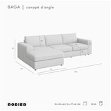 Rodier Svetlo rjava žametna kotna sedežna garnitura (levi kot/z ležalnikom) Baga – | Shoptok.si