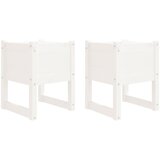 Maison Chic Visoka greda - Greda - Cvetlični Lonec 2 kosa bela 40x40x52,5 cm trdna borovina, (21789584) | Shoptok.si