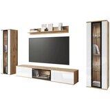 Livetastic DNEVNI REGAL, hrast wotan, bela, visoki sijaj | Shoptok.si