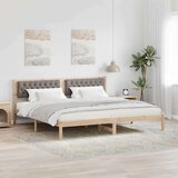  Konstrukcija postelje z vzglavjem Taupe 200 x 200 cm blago, (5000084092) | Shoptok.si