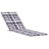  Blazina za ležalnik siv karo vzorec (75+105)x50x4 cm, (20623688) | Shoptok.si