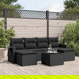 vidaXL 7-dijelni set vrtnih sofa od poliratana s jastucima crni | shoptok.hr