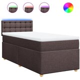 vidaXL Box spring postelja z vzmetnico temno rjava 100x200 cm blago, (21291254) | Shoptok.si