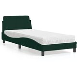 Krevet s madracem Dover tamnozeleni 80 x 200 cm baršunasti | Eponuda.com