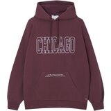 Pull&Bear Majica 'CHICAGO' vinsko rdeča / bela | Shoptok.si