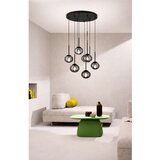  Ondaluce - Visilica na sajli JEWEL 8xE14/10W/230V prečnik 70 cm crna/zadimljeno crna | Eponuda.com