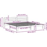  Okvir kreveta bez madraca 200 x 200 cm od masivne borovine | shoptok.hr