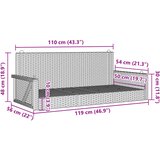  Klupa za ljuljanje siva 119 x 56 x 48 cm od poliratana | shoptok.hr