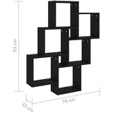  Kockaste zidne police crne 78 x 15 x 93 cm konstruirano drvo | Eponuda.ba