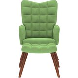  Stolica za opuštanje s osloncem za noge svjetlozelena baršun | shoptok.hr