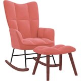 Stolica za ljuljanje s osloncem za noge ružičasta baršunasta | shoptok.hr