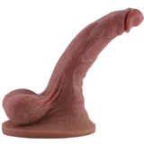 HSA135 Realistic Silicone Dildo 3D Ball with Big Strong Suction Cup KlicLok 22.5cm Brown