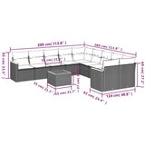  11-dijelni set vrtnih sofa od poliratana s jastucima bež | shoptok.hr